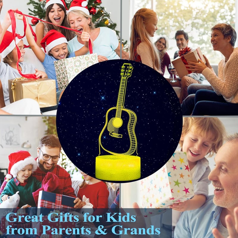 Posshe Guitar Night Light, Guitar Gifts, 3D Illusion Night Light with 16 Colors Changing, Remote Control with Timer, Kids Room Decoration for Holiday Birthday Christmas - Image 5